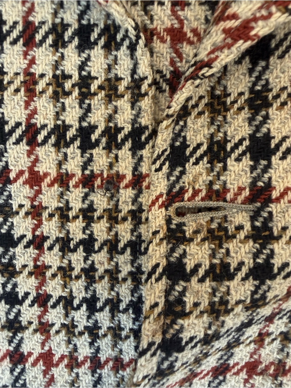 Woolrich Vintage 70s Wool Houndstooth Shacket Oversized Unisex - Picture 5 of 6